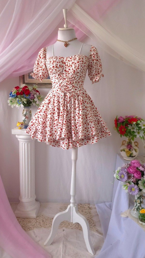 Producto - Vestido Coquette Sarah Blanco Estampado! IMPORTADO NUEVO - 5