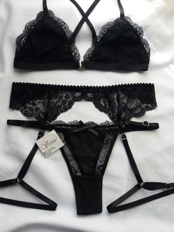 Producto - Set Bra Candy + Arnés Luna + Less reg. Clasica NEGRO