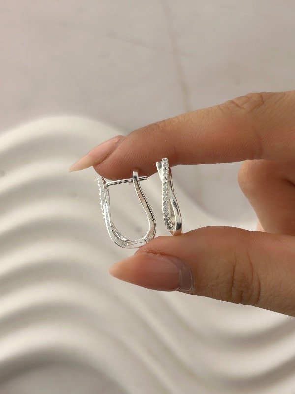 Producto - ARGOLLAS DE PLATA CON CUBICS 1844