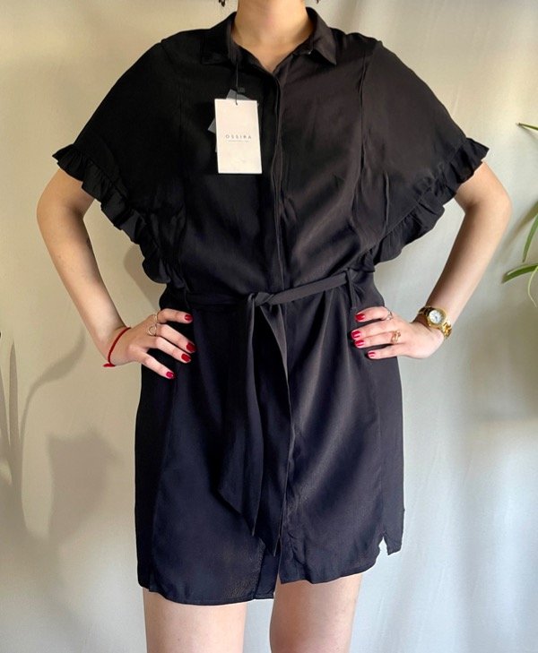 Producto - Camisa larga tipo vestido c/voladitos y lazo