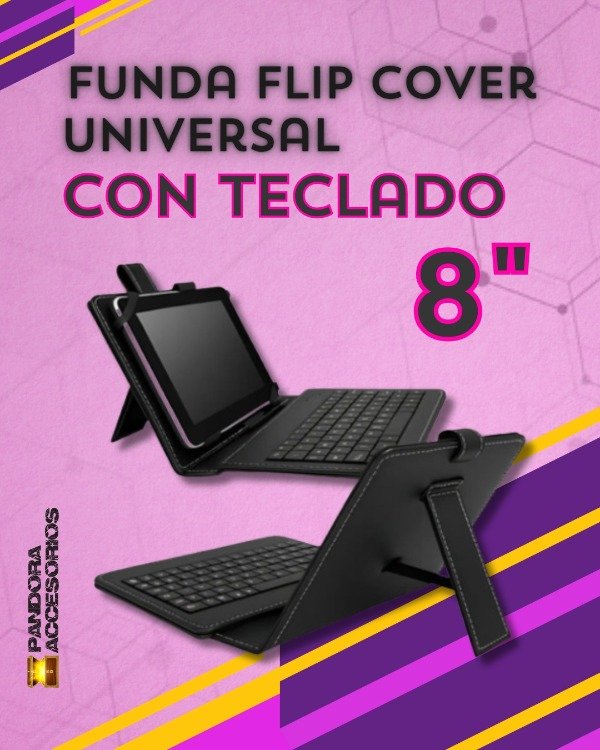 Producto - Funda Flip Cover Universal con Teclado Tablet 8" - 0
