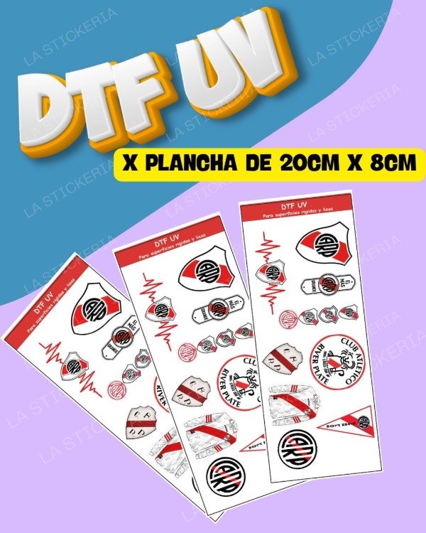 Producto - DTF UV PLANCHA X UNIDAD 20CM X 8CM - RIVER PLATE