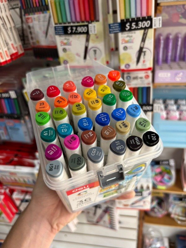 Producto - Marcador Deli Sketch Doble Punta Fina/Biselada Box x 36