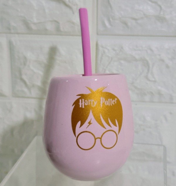Producto - Mate ovo Harry Potter face dorado y rosa