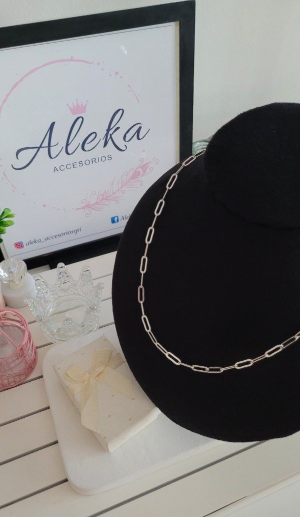 Producto - Cadena clip (60cm) de acero blanco