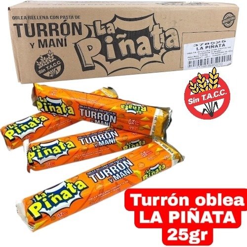 Producto - Turrón la piñata oblea con maní sin tacc x 10 unidades