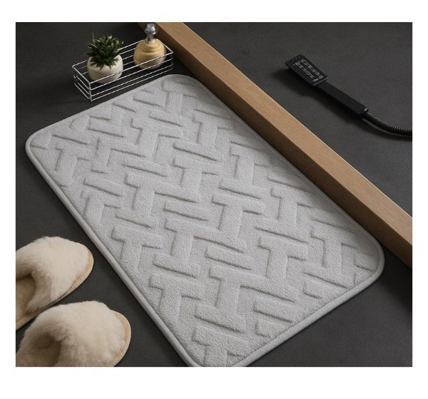 Producto - Alfombra de pelo c/ formas gris claro