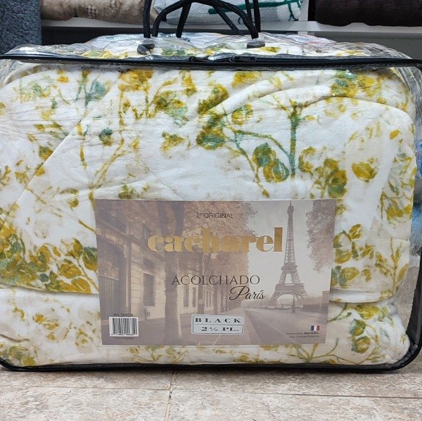 Producto - ACOLCHADO DOBLE CON CORDERITO 2 PLAZAS Y MEDIA. YELLOW