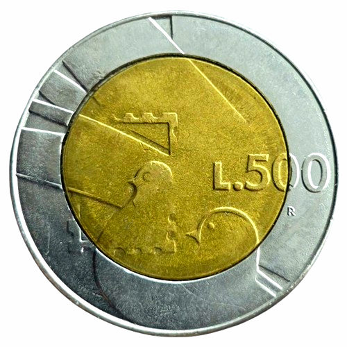 Producto - San Marino 500 Liras 1990 Vuelo de Paloma Km#256 XF