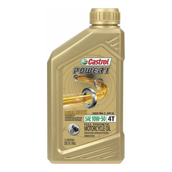 Producto - ACEITE CASTROL POWER 1 RACING 4T SINTETICO 10W50 DORADO - 1
