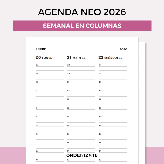 Producto - AGENDA NEO 2026 (semanal en columnas)