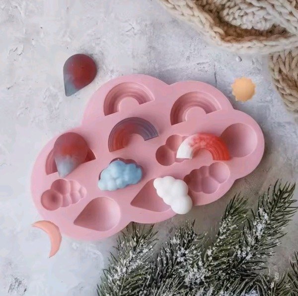 Producto - Molde silicona nube, arcoirs, gota