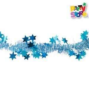 Producto - BOA BICOLOR AZUL CON ESTRELLA DE DAVID 6 PUNTAS 180 cm
