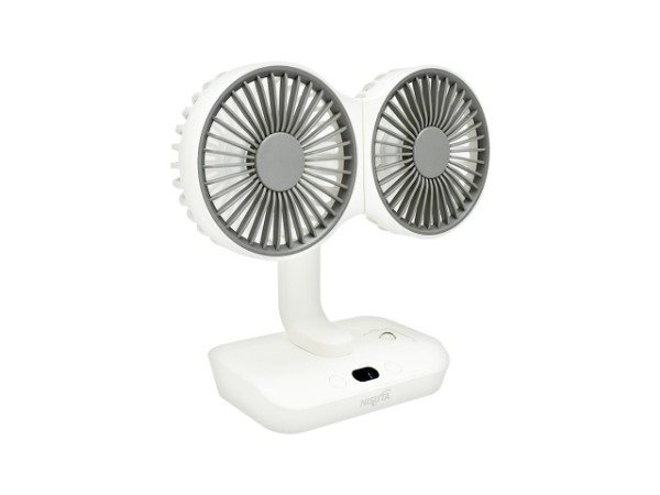 Producto - Ventilador Doble Portátil con Oscilación y Batería Recargable de 2400MAH
