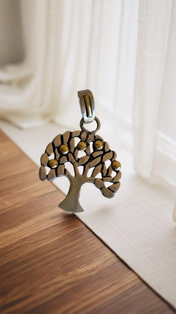 Producto - Dije árbol de la vida PLATA Y ORO 27MM 40MM D181