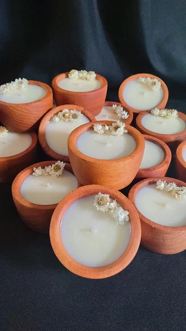 Producto - Vela en cuenco de madera
