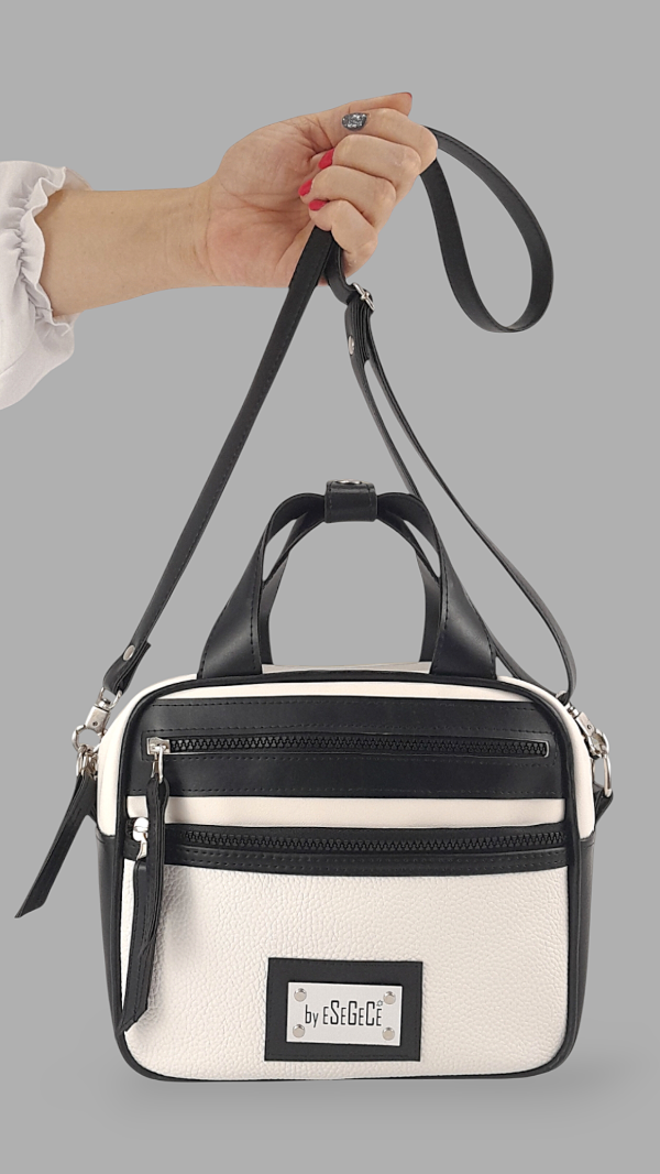Producto - BOLSO - BANDOLERA LYON POCKETS WHITE - BLACK