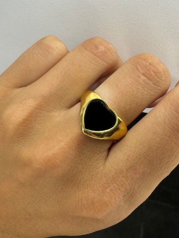 Producto - Anillo regulable corazon negro