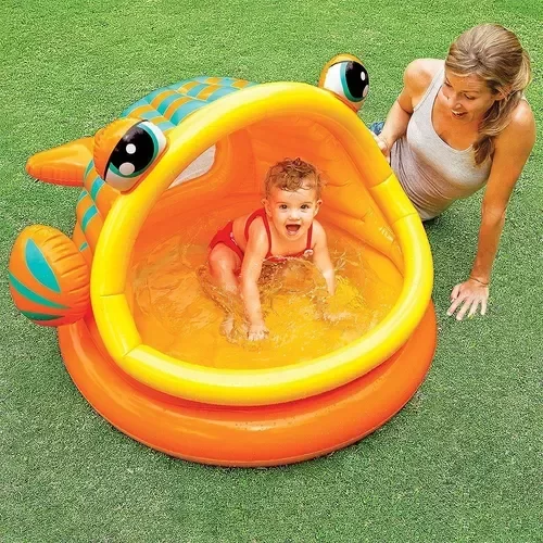 Producto - PILETA INFLABLE NIÑOS PEZ CON TECHO 1.24M X 1.09M X 71CM