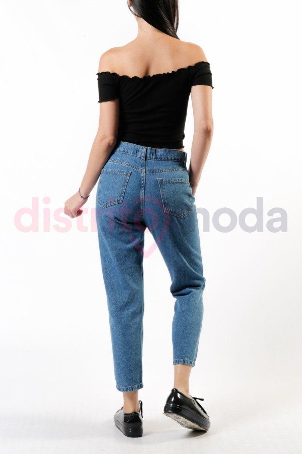 Jean Mom Tiro Alto Azul. Hasta Talle 46 - MyM Productos