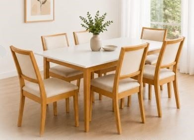 Producto - Combo Mesa Escandinava + 6 sillas Relax De France