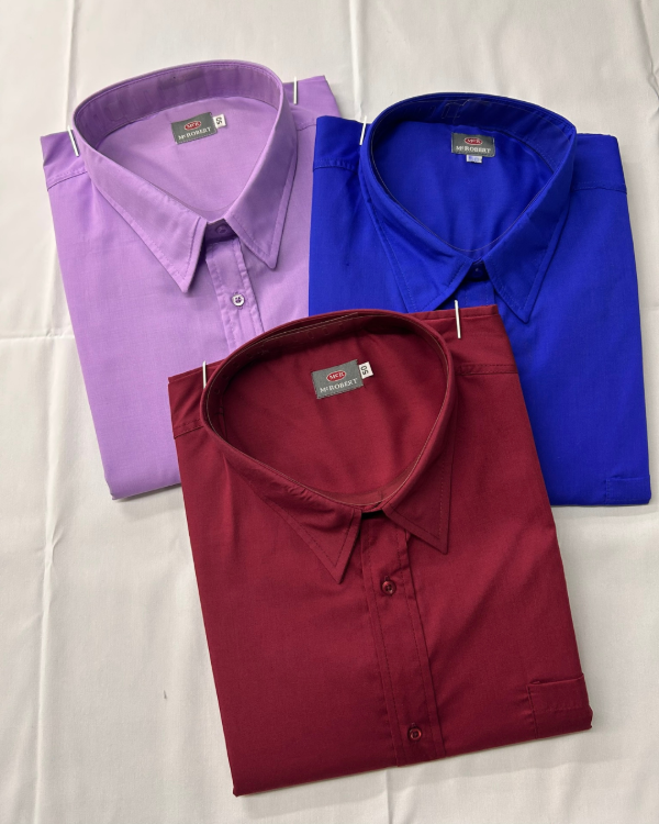 Producto - Camisa Manga Larga Lisa Colores Brillantes - PACK X3