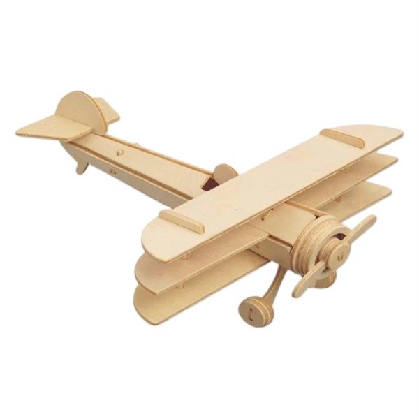 Producto - Puzzle 3d Avion Triplano Spowith Madera Armar Rompecabezas