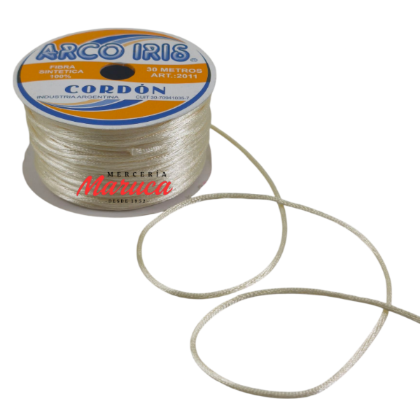 Producto - Cordón Raso 2mm Arco Iris 2011 Natural.