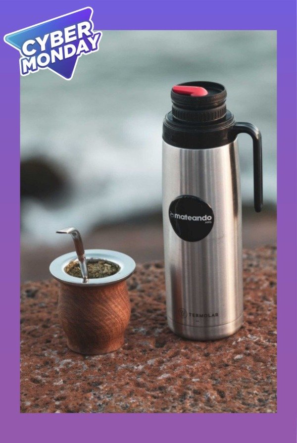 Producto - SET CAMIONERO DE ALGARROBO + TERMO MEDIA MANIJA + BOMBILLA