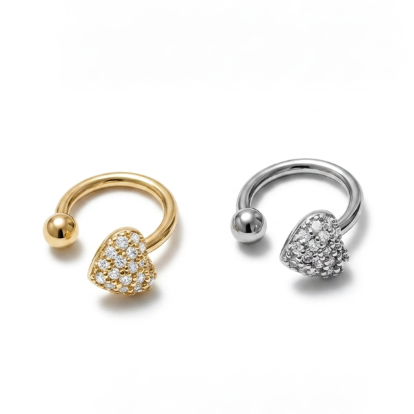 Producto - piercing falso nariz corazón  - Acero