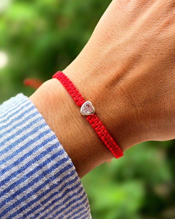 Producto - Pulsera tejida corazón plata 925