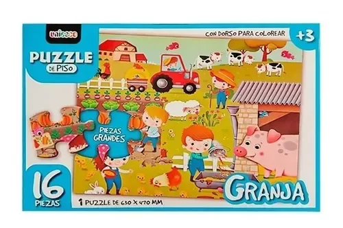 Producto - Rompecabezas de Piso con Dorso para Colorear GRANJA - 1