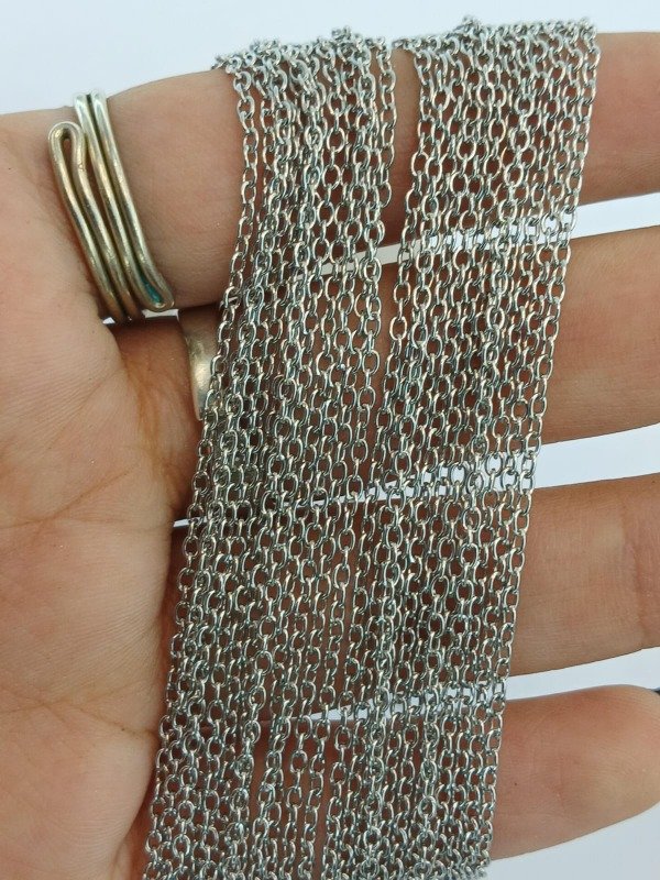 Producto - Cadena por 10 unidades pack tamaño de 55 cm acero quirúrgico 0.4MM