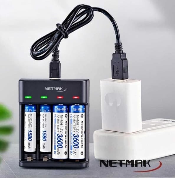 Producto - CARGADOR PILA AA/AAA NETMAK NM-CH4