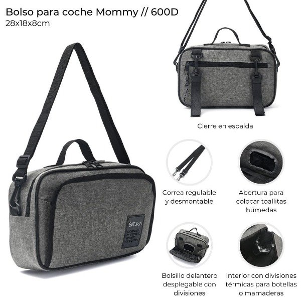 Producto - BOLSO PARA COCHE MATERNAL GRIS