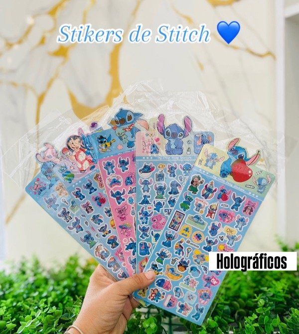 Producto - STICKERS STITCH HOLOGRÁFICO x 1 plancha