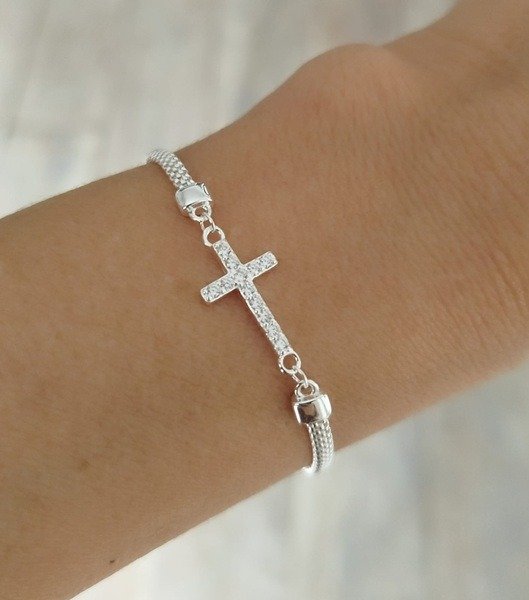 Producto - Pulsera cruz micropave Plata 925