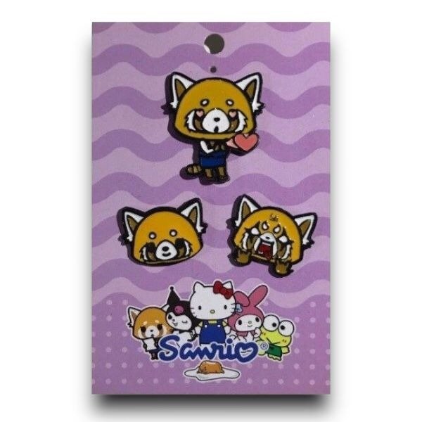 Producto - Pin Oficial Sanrio Aggretsuko Pack 3