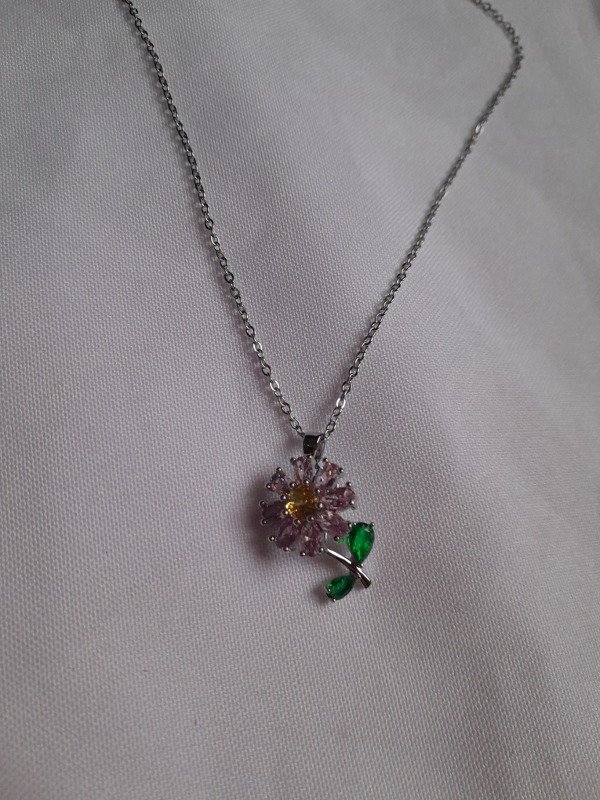 Producto - collar giratorio plateado