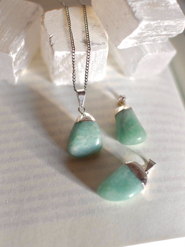 Producto - Collar "Akasha", Amazonita (baño de plata)