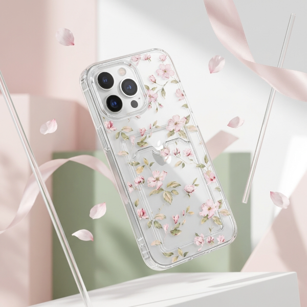 Producto - Funda flores + porta tarjetas