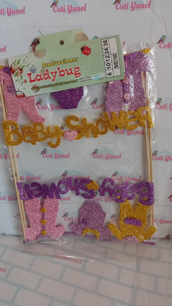 Producto - Pinche de goma eva "Baby Shower" rosa/azul - 1
