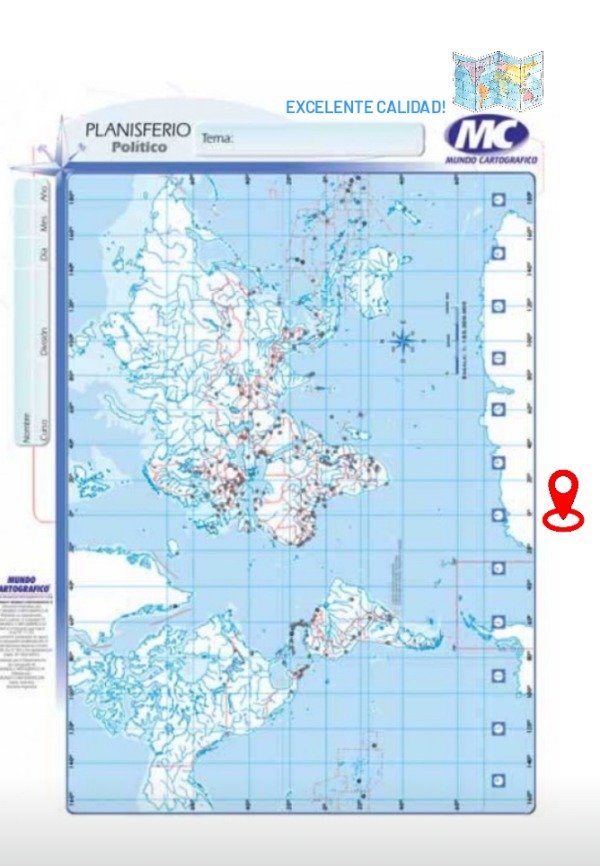 Producto - Mapa Cromo doble oficio PLANISFERIO (cantidad)
