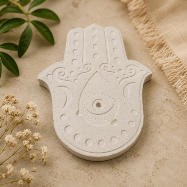 Producto - Porta Sahumerio Yeso Mano de fatima