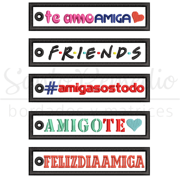 Producto - Llavero dia del amigo in the hoop varios tamaños