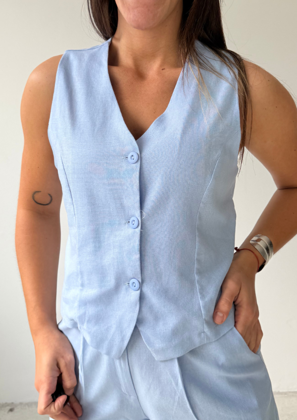 Producto - Chaleco MALVA - Celeste