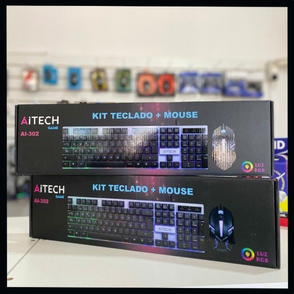 Producto - KIT TECLADO + MOUSE GAMER AITECH CON CABLE AI-302 LUZ RGB