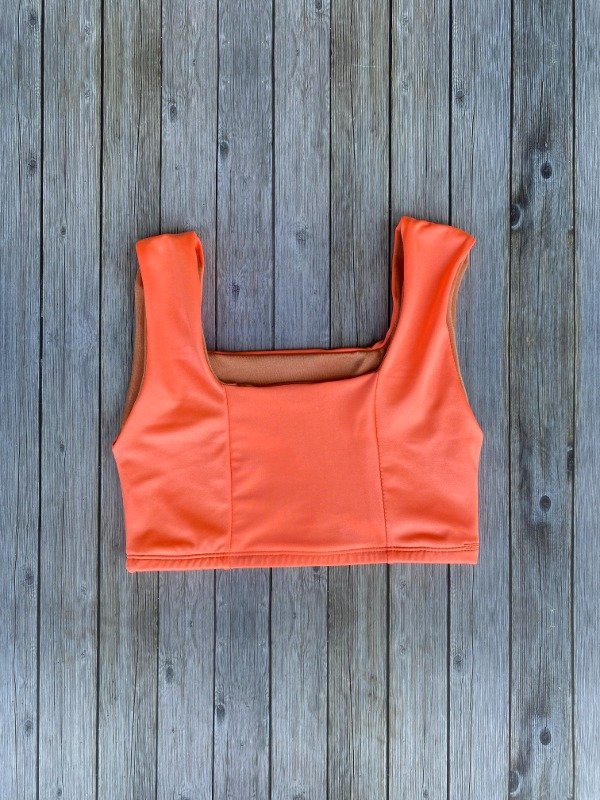 Top renacer naranja satinado