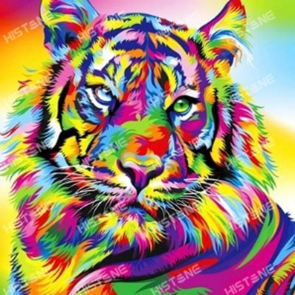 Producto - Kit De Pintura Con Diamantes Diamond Painting 20x20cm HI STONE - Tigre