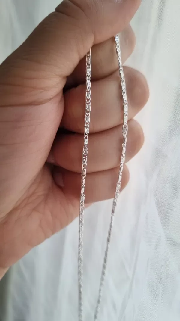 Producto - Gargantilla caracol finita acero blanco 45cm